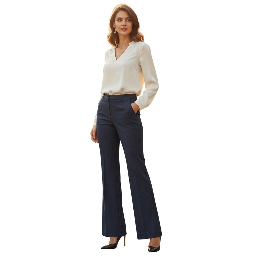 Ann Taylor Kate Fit Navy Blue Wide Leg Dress Pants 8â NWOT Office 31x33 TALL